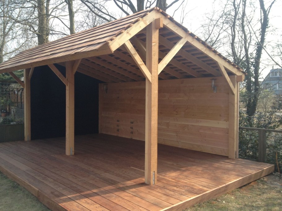 Беседка односкатная 3х4 закрытая