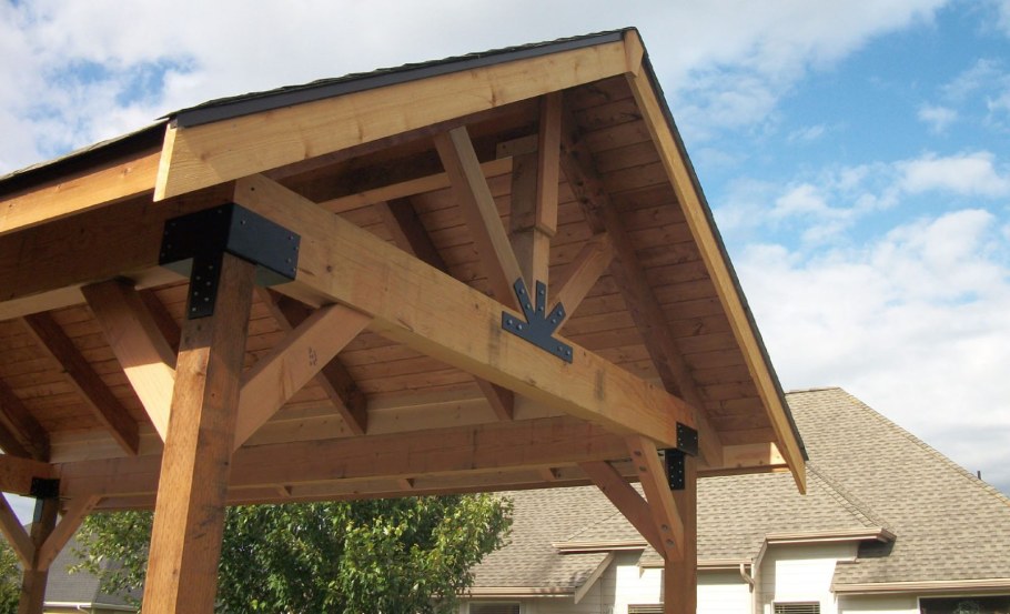 Стропильная система двухскатной крыши беседки