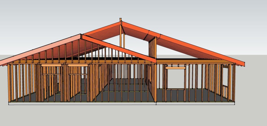 Беседка навес с двускатной крышей