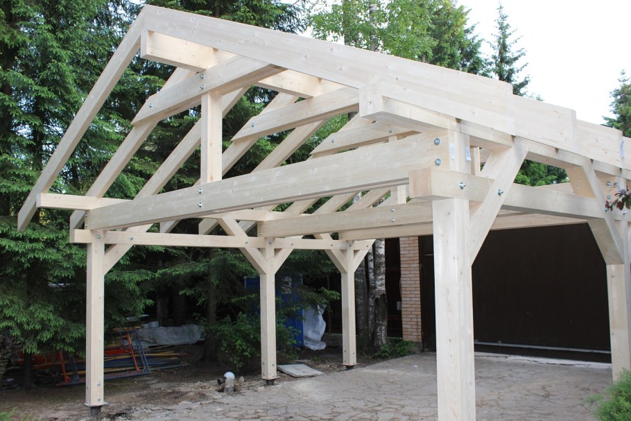 Стропильная система односкатной крыши беседки
