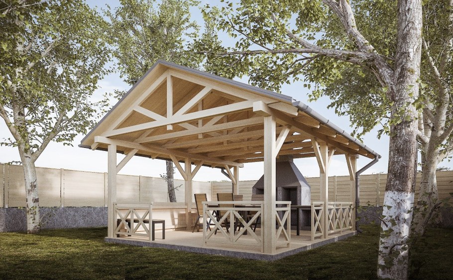 Беспд4а с двускатной крышей