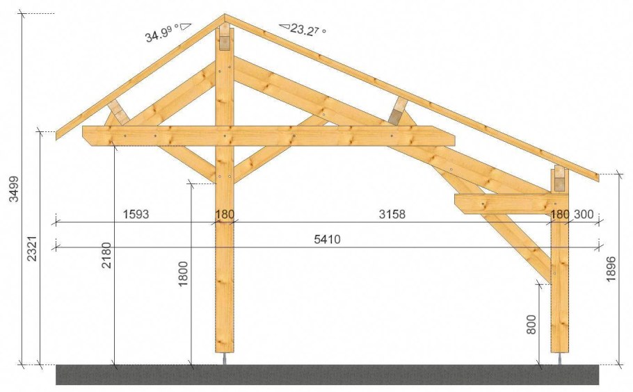 Чертежи навесов из бруса 150х150