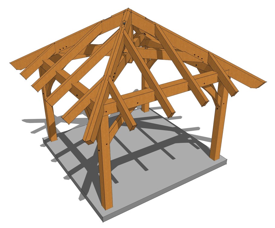 Двухскатная кровля с террасой