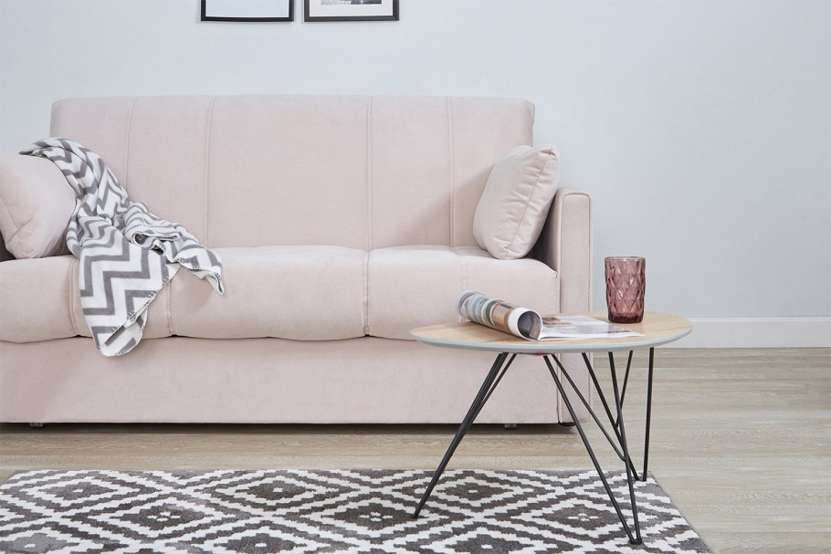 Диван Доминик черно-голубой