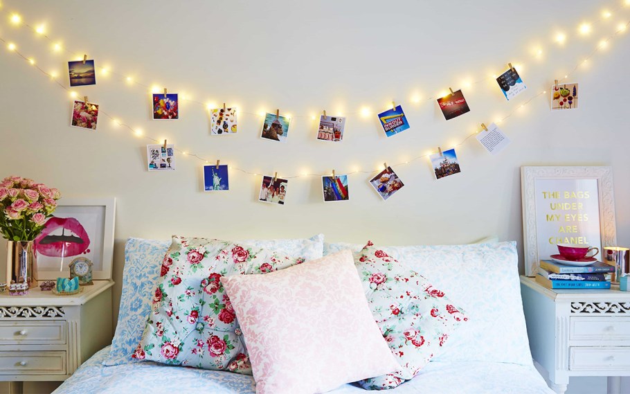 Гирлянда в спальне