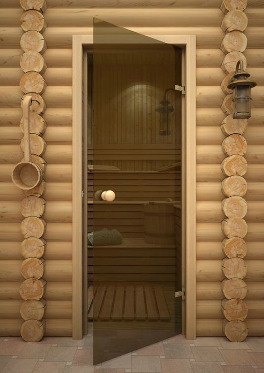 Дверь стеклянная DOORWOOD для бани с фотопечатью a022