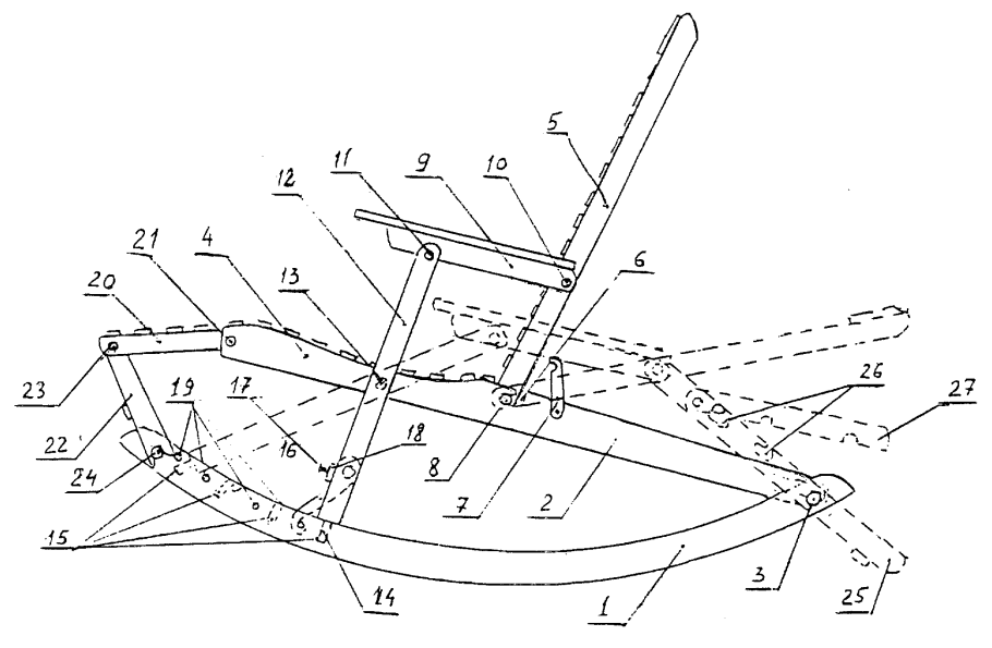 Кресло чертеж сбоку