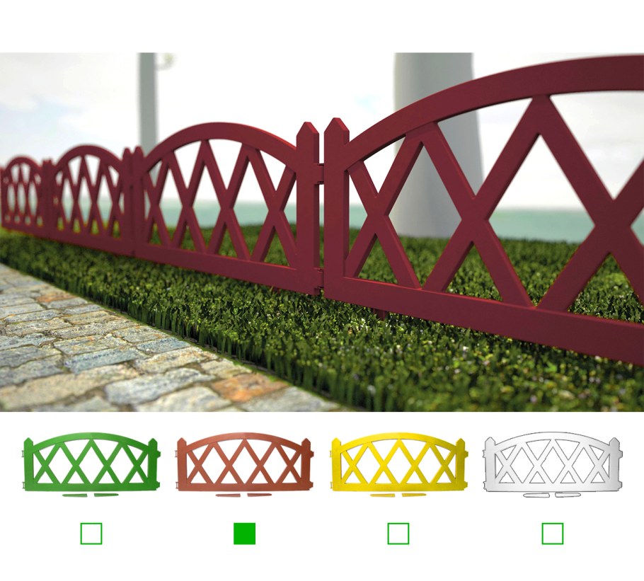 Ограждение декоративное ППК "заборчик" 500х175х12 зеленый
