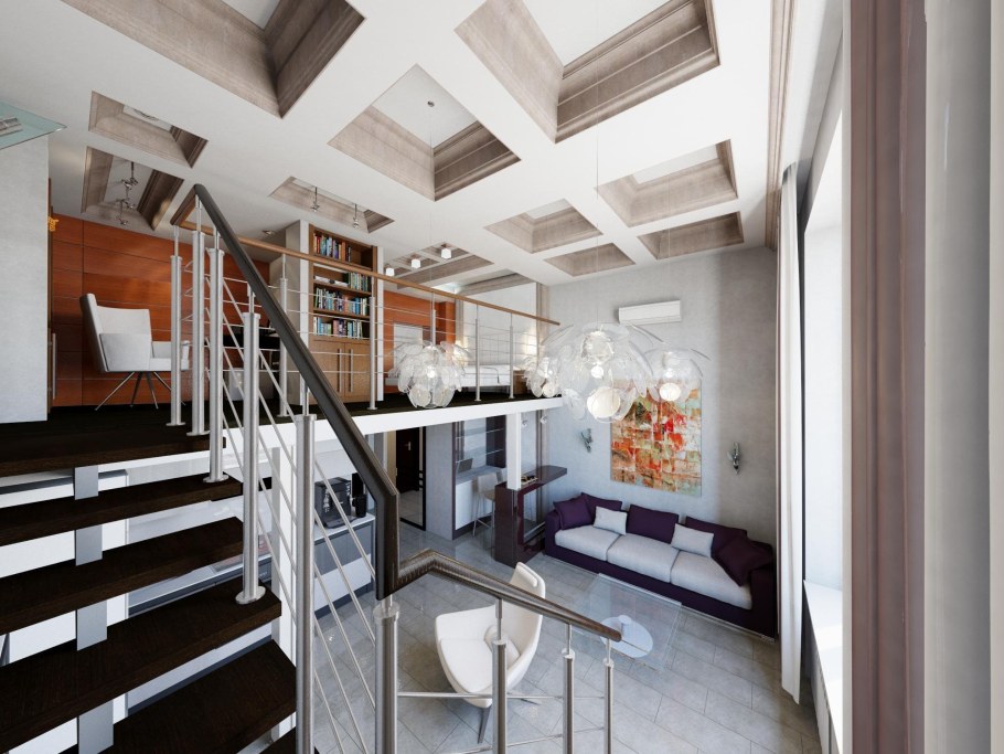 Интерьер двухуровневой квартиры