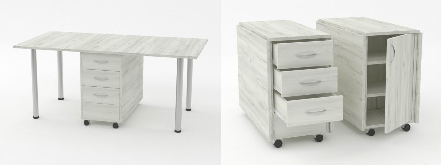 Стол книжка дуб крафт белый