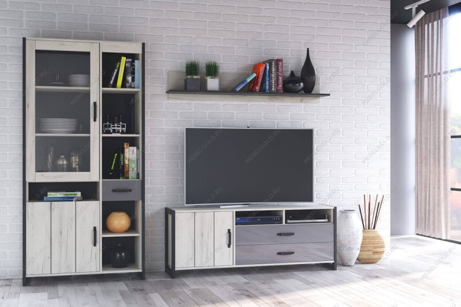 ТВ тумба Милена ТБ 071 дуб крафт белый