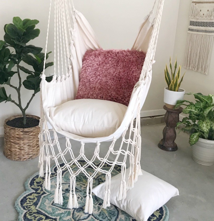 Кресло гамак подвесное вязаное