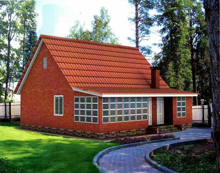 Кирпичный дачный дом