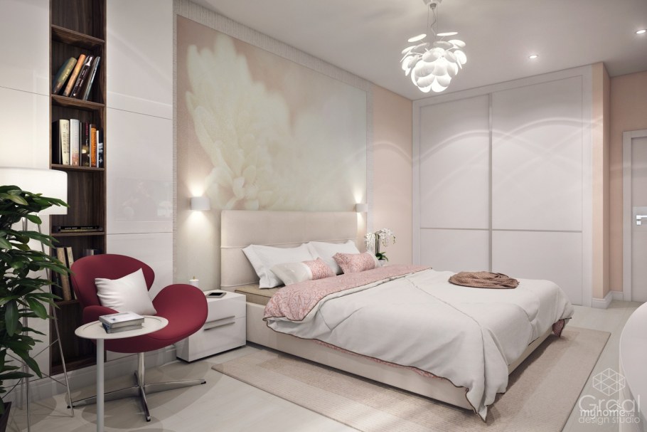 Спальня в нюдовых оттенках