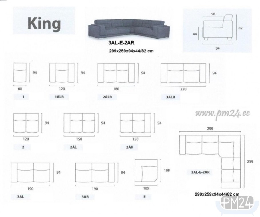Кинг модуль диван много мебели