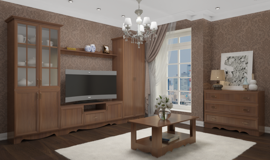 Гостиная Диал Эдвард-7 вариант-3 (ЛМДФ)