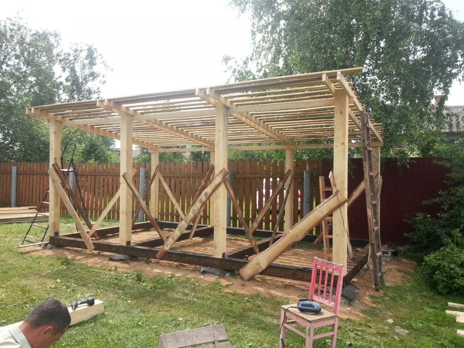 Беседка 4.4*3,6 односкатная