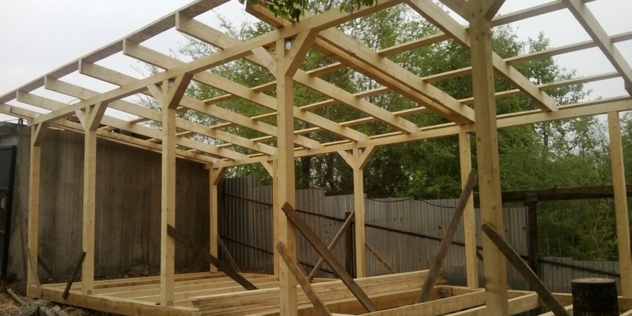 Каркас беседки из бруса