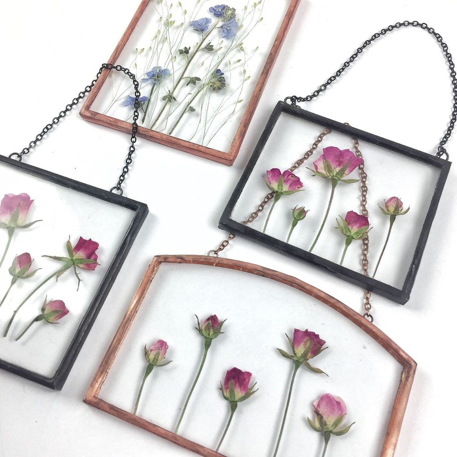 Гербарий в стекле в технике Тиффани