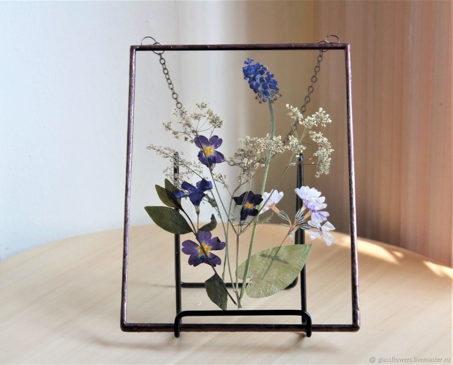 Стеклянные рамки с сухоцветами