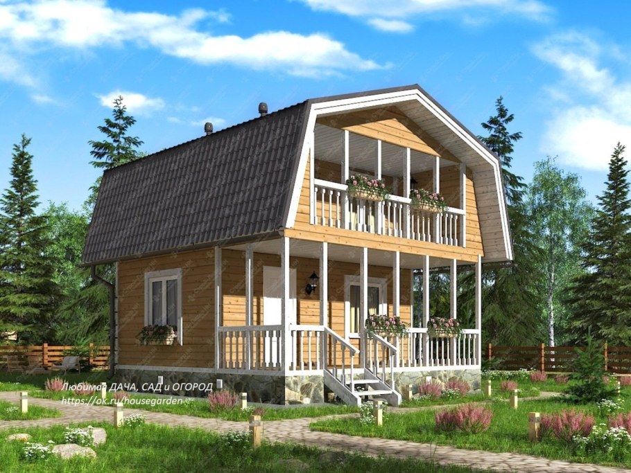 Дачный домик с мансардой