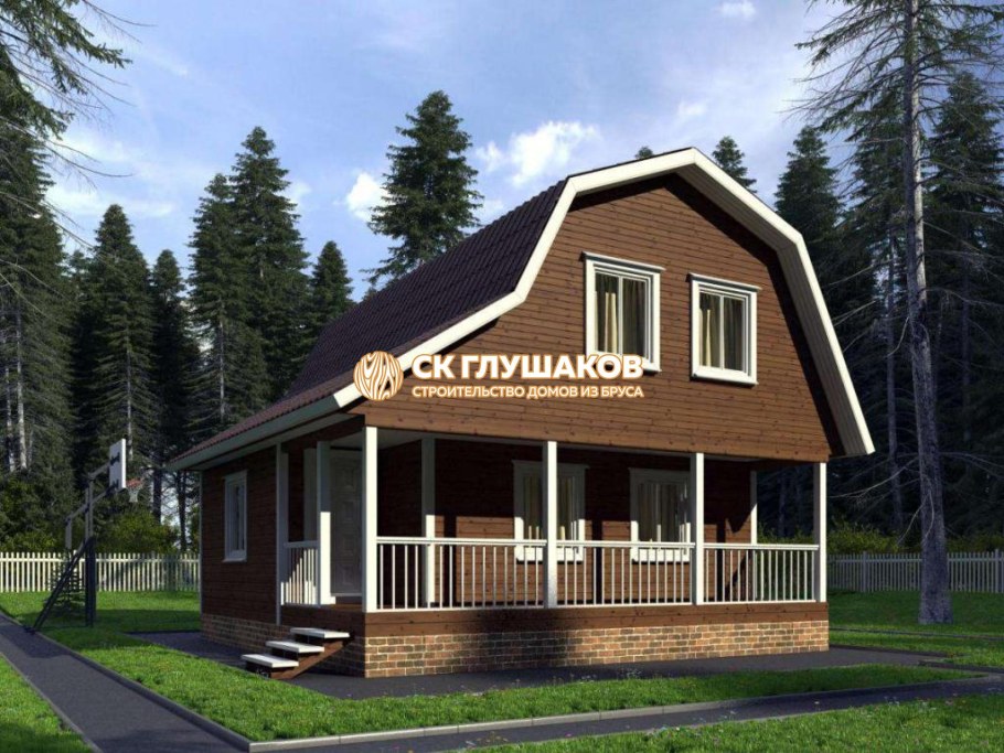 Домик с мансардой и террасой