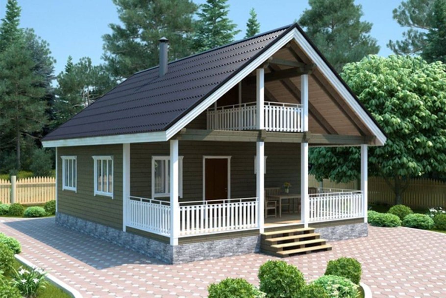 Дом 80 кв м с мансардой и террасой