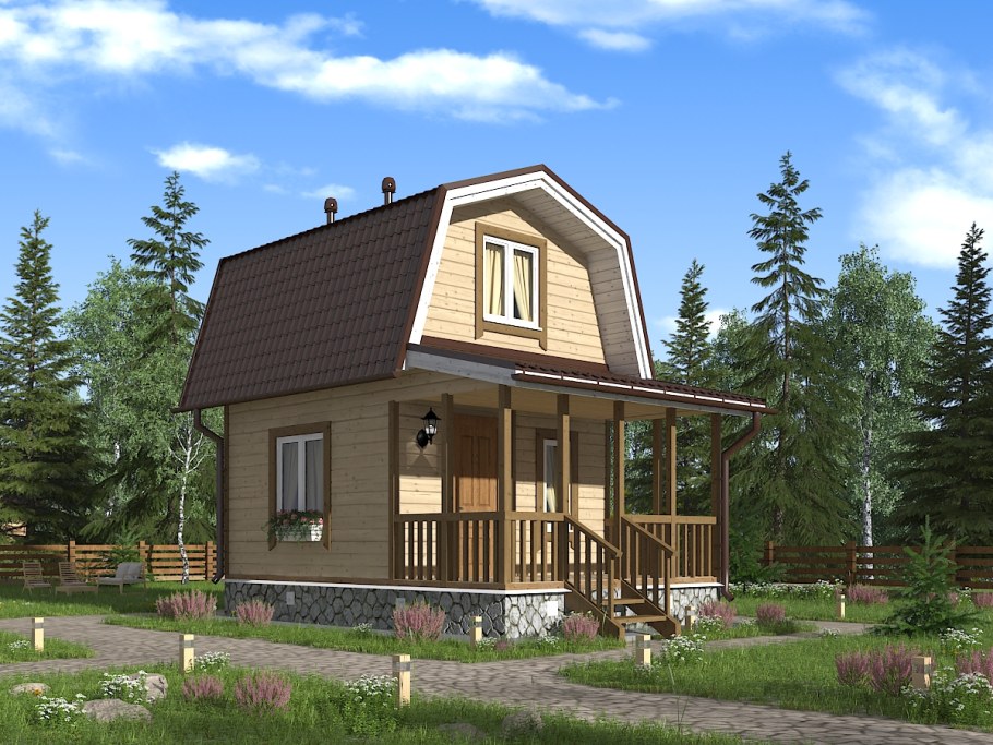 Двухэтажный дачный дом