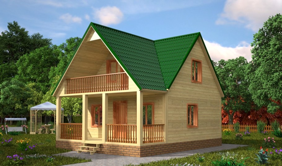 Проекты дачных домов из бруса 6х8