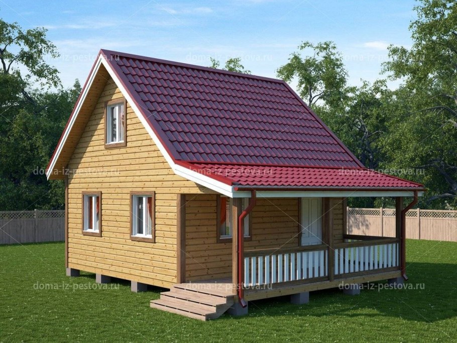 Дачный дом 6х8 каркасный