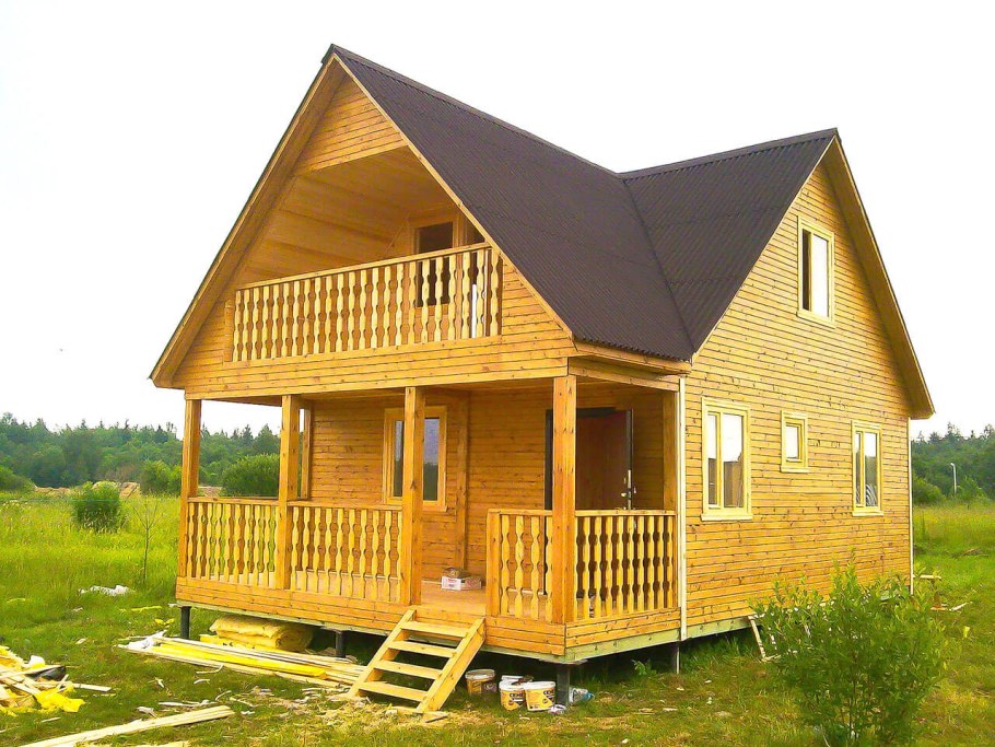 Дом-баня 7на 9 с мансардой и террасой