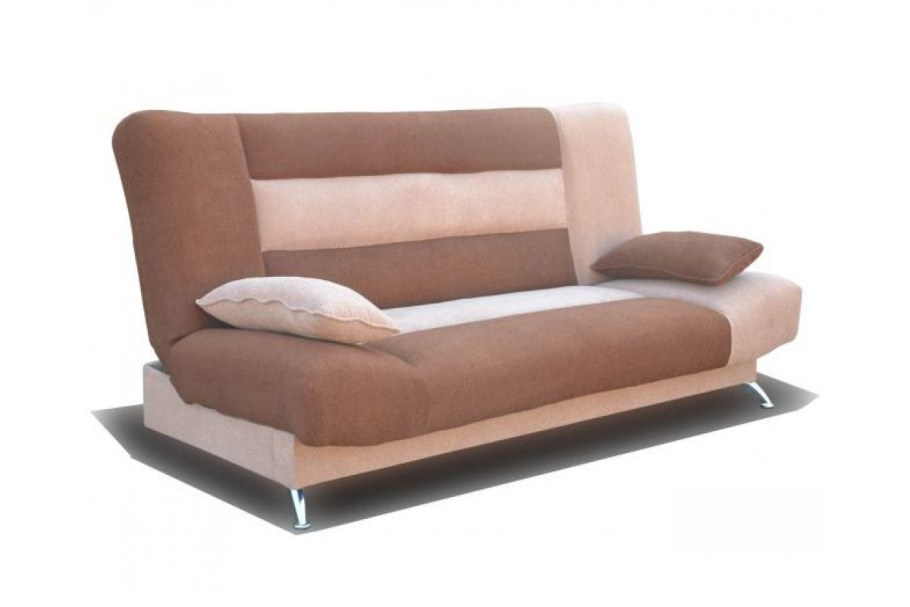 Диван лодочка велюр бежево-коричневый