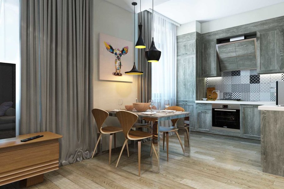 Кухня гостиная в сталинке