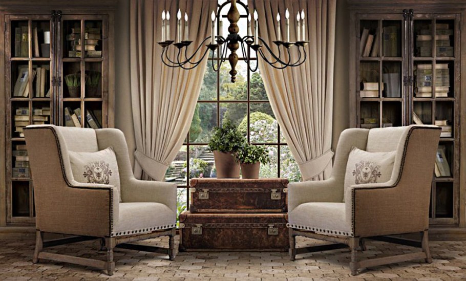 Кресло в английском стиле в интерьере