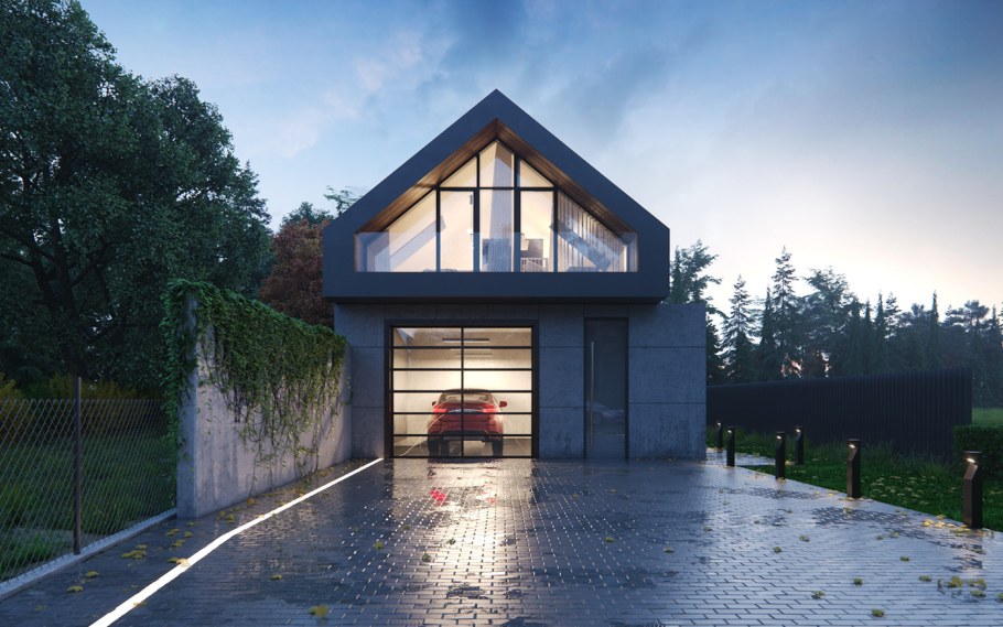 Гараж с жилой мансардой