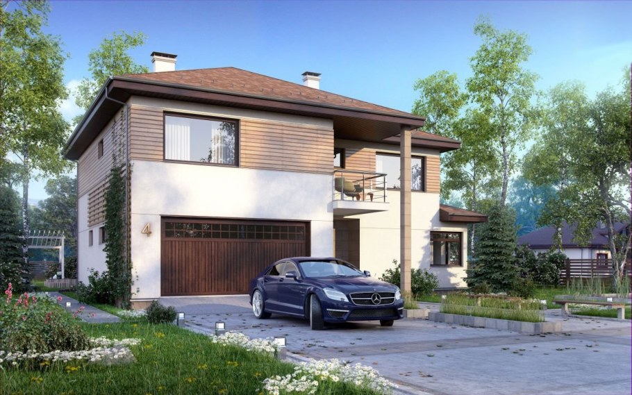 Загородный дом с гаражом