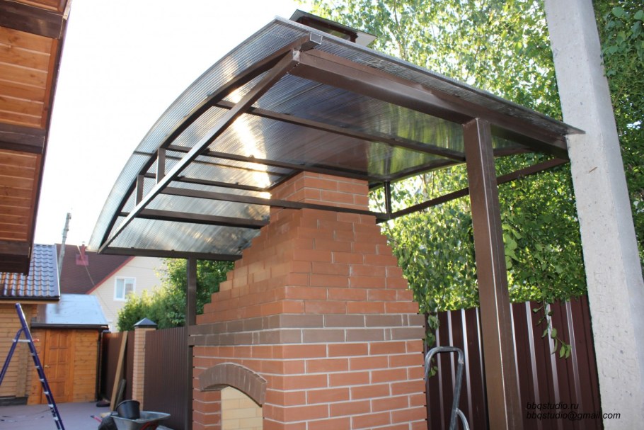 Навес для барбекю из поликарбоната