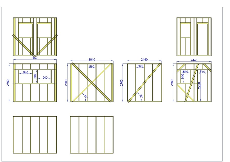 Каркас бытовки чертеж дерево схема