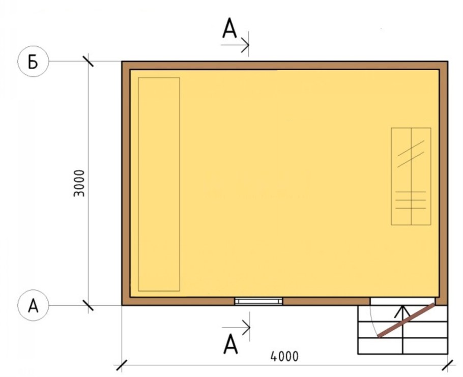 Каркасная бытовка 6х4 чертеж