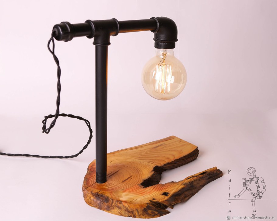 Светильник ночник из дерева