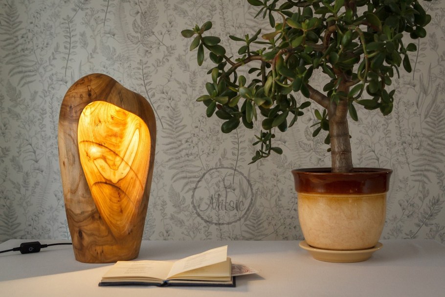 Светильник светодиодный настольный из дерева
