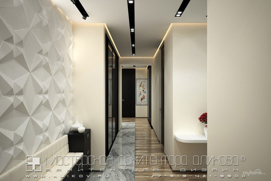 Современный потолок в коридоре