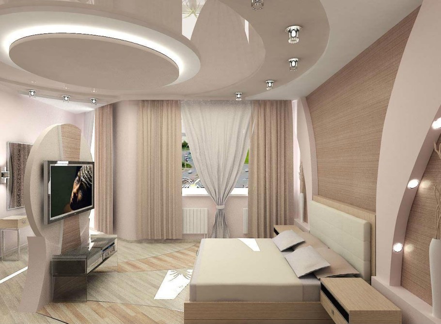 Потолок в спальне