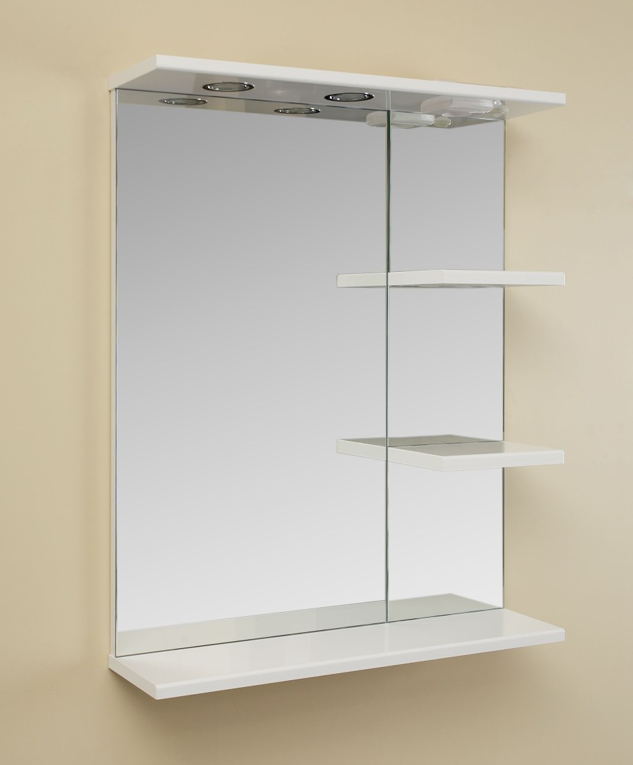 Зеркальный шкаф с подсветкой Норта Квадро 02м 60 белое