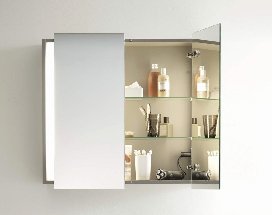 Зеркало в ванную со шкафчиком