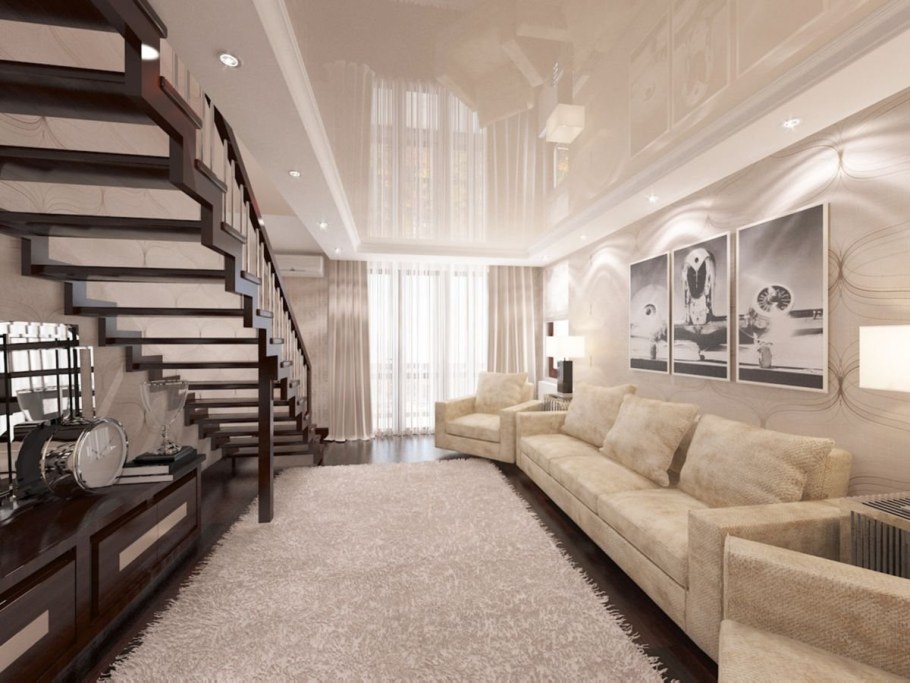 Двухуровневая гостиная