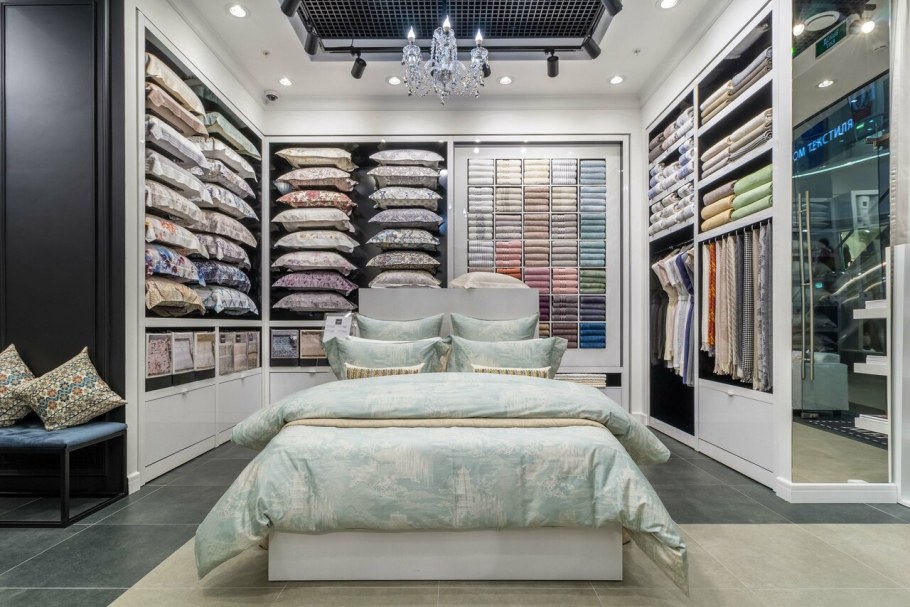 Интерьер магазина текстиля