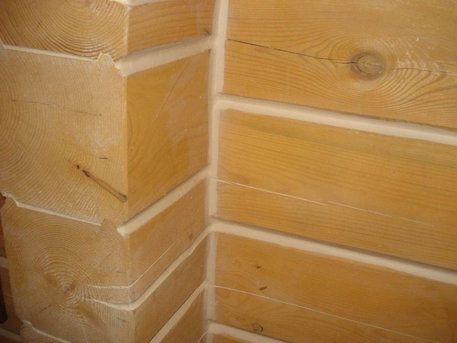 Герметизация перерубов клееного бруса