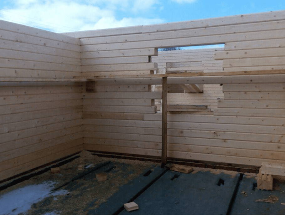 Внутренние перегородки из профилированного бруса