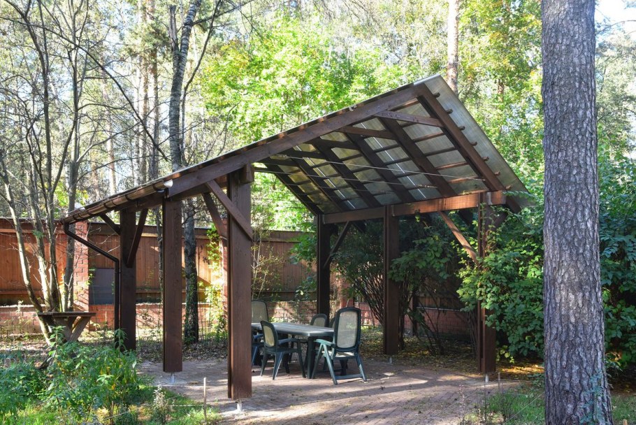 Веранда патио с перголой